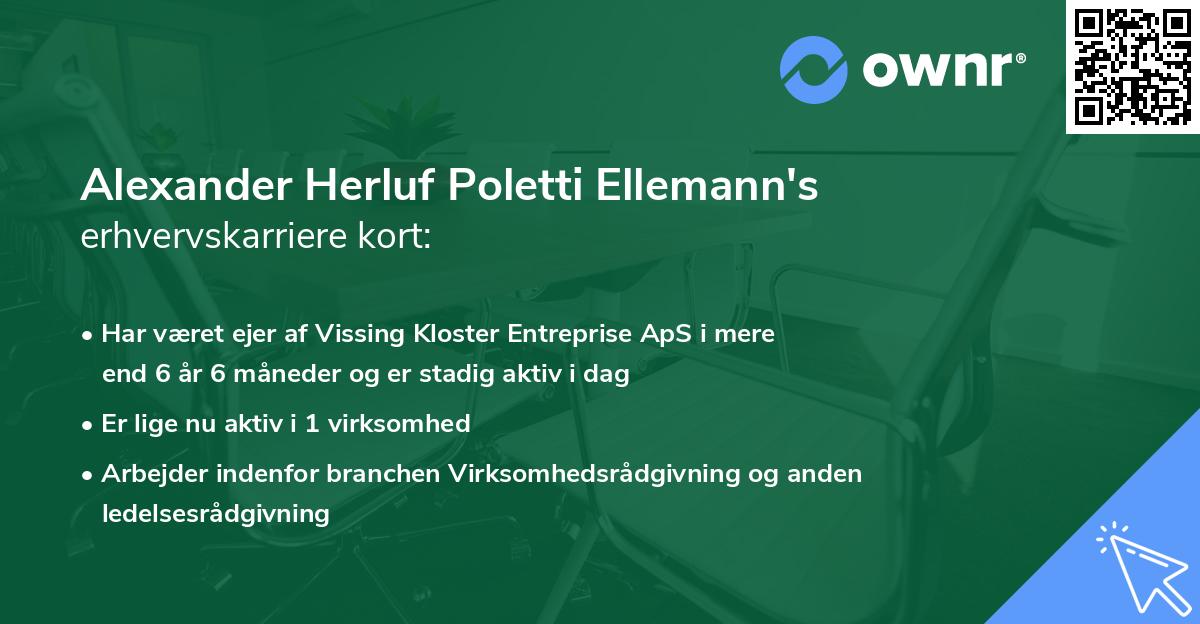 Alexander Herluf Poletti Ellemann's erhvervskarriere kort