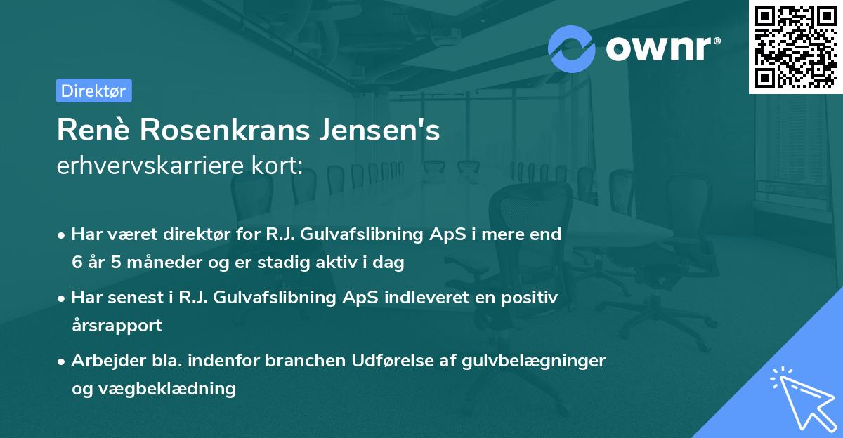 Renè Rosenkrans Jensen's erhvervskarriere kort