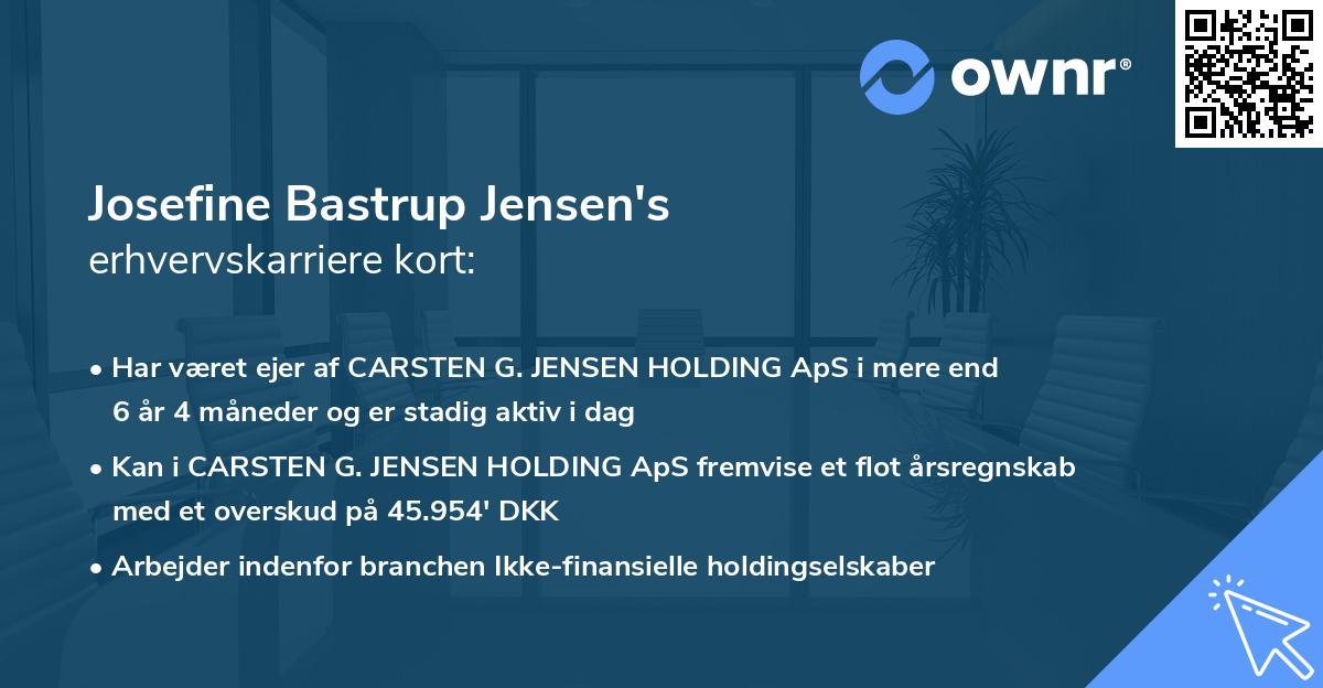 Josefine Bastrup Jensen's erhvervskarriere kort