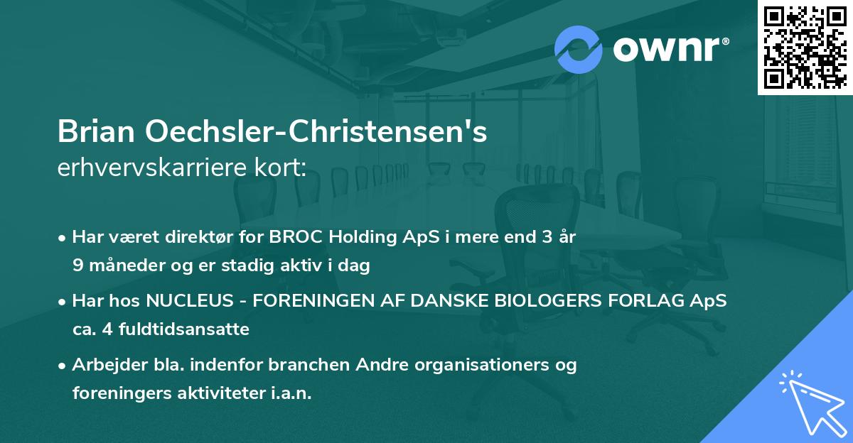 Brian Oechsler-Christensen's erhvervskarriere kort