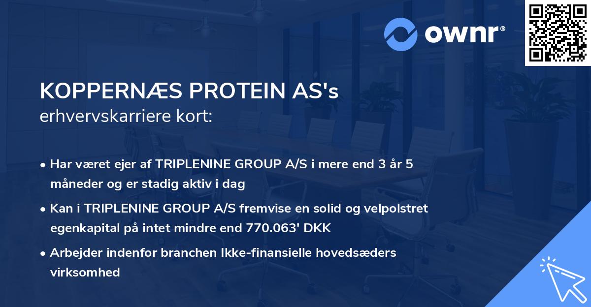 KOPPERNÆS PROTEIN AS's erhvervskarriere kort