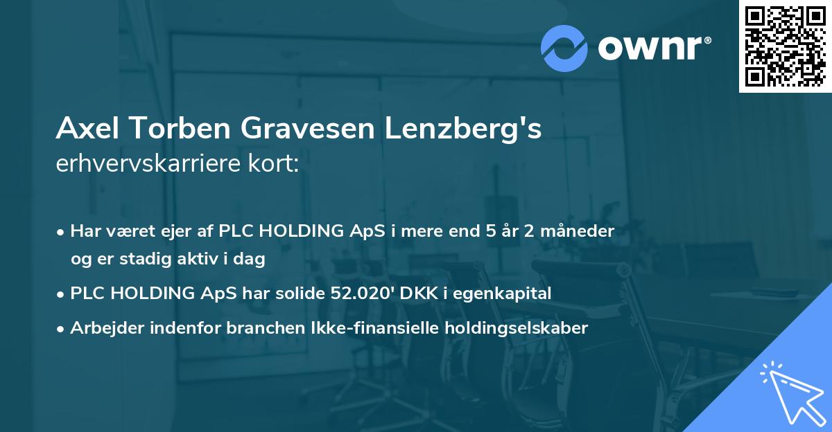 Axel Torben Gravesen Lenzberg's erhvervskarriere kort