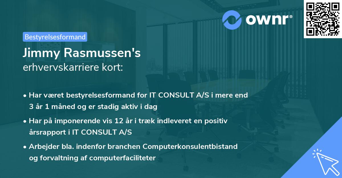Jimmy Rasmussen's erhvervskarriere kort