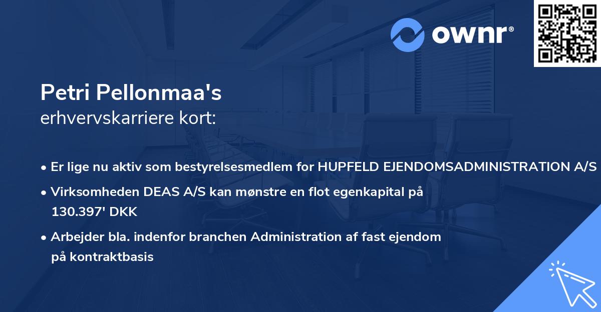 Petri Pellonmaa's erhvervskarriere kort