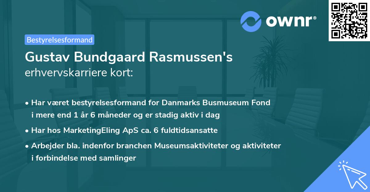 Gustav Bundgaard Rasmussen's erhvervskarriere kort
