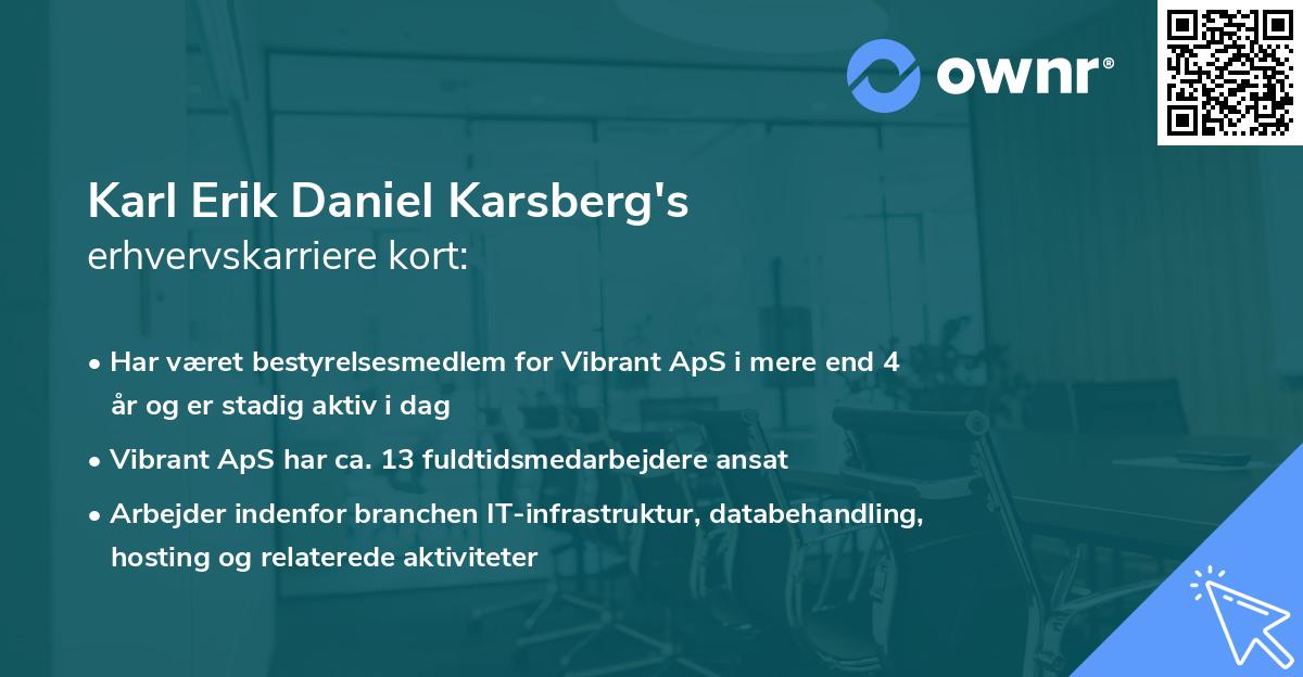 Karl Erik Daniel Karsberg's erhvervskarriere kort