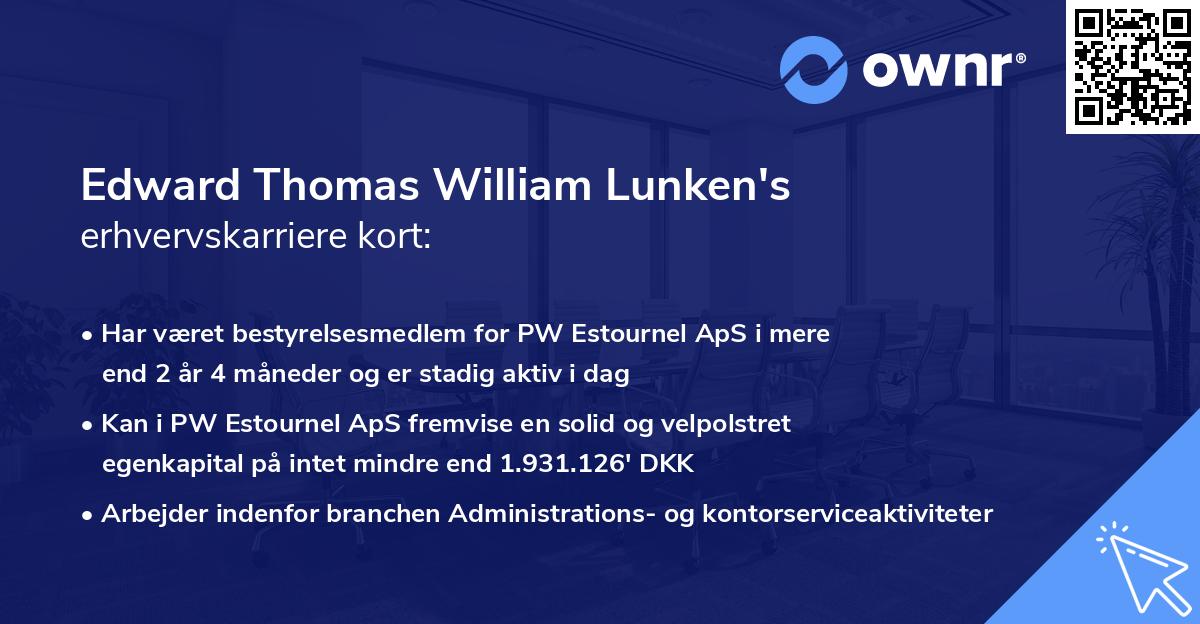 Edward Thomas William Lunken's erhvervskarriere kort