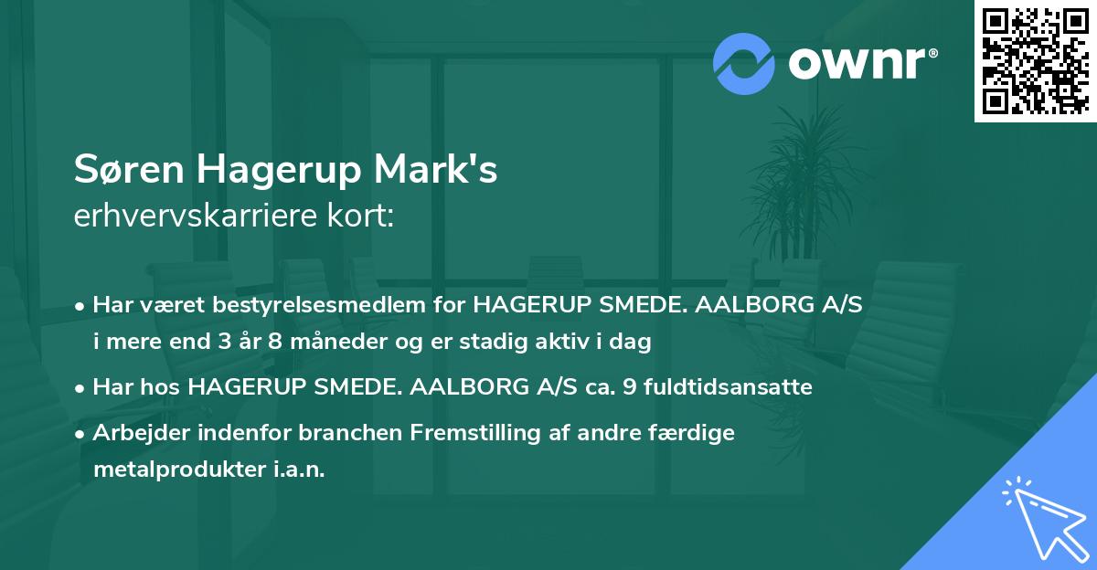 Søren Hagerup Mark's erhvervskarriere kort