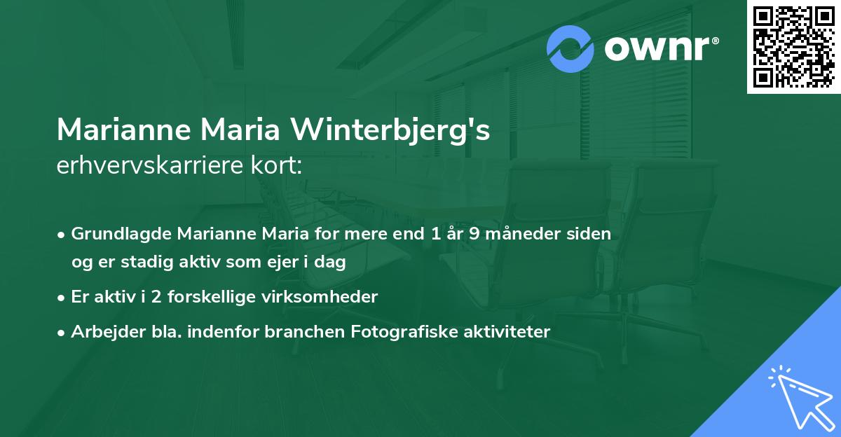 Marianne Maria Winterbjerg's erhvervskarriere kort