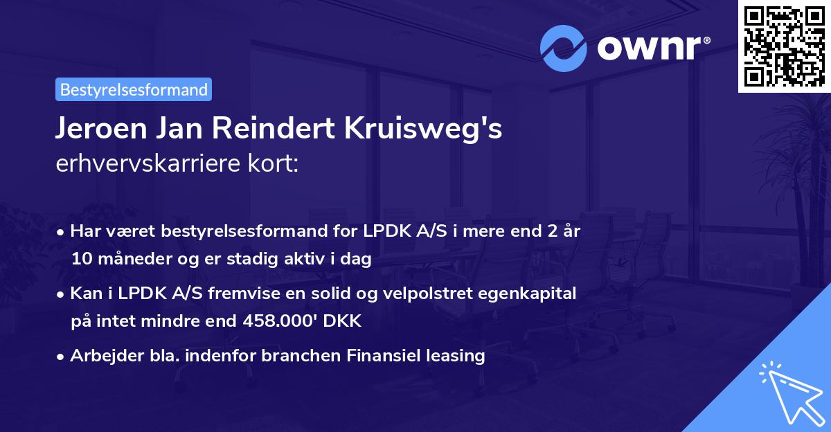 Jeroen Jan Reindert Kruisweg's erhvervskarriere kort