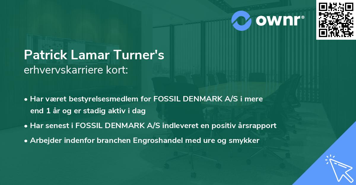 Patrick Lamar Turner's erhvervskarriere kort