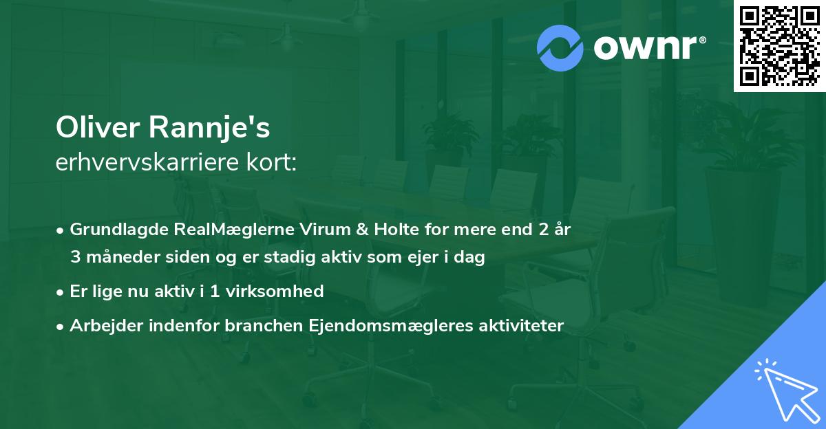 Oliver Rannje's erhvervskarriere kort