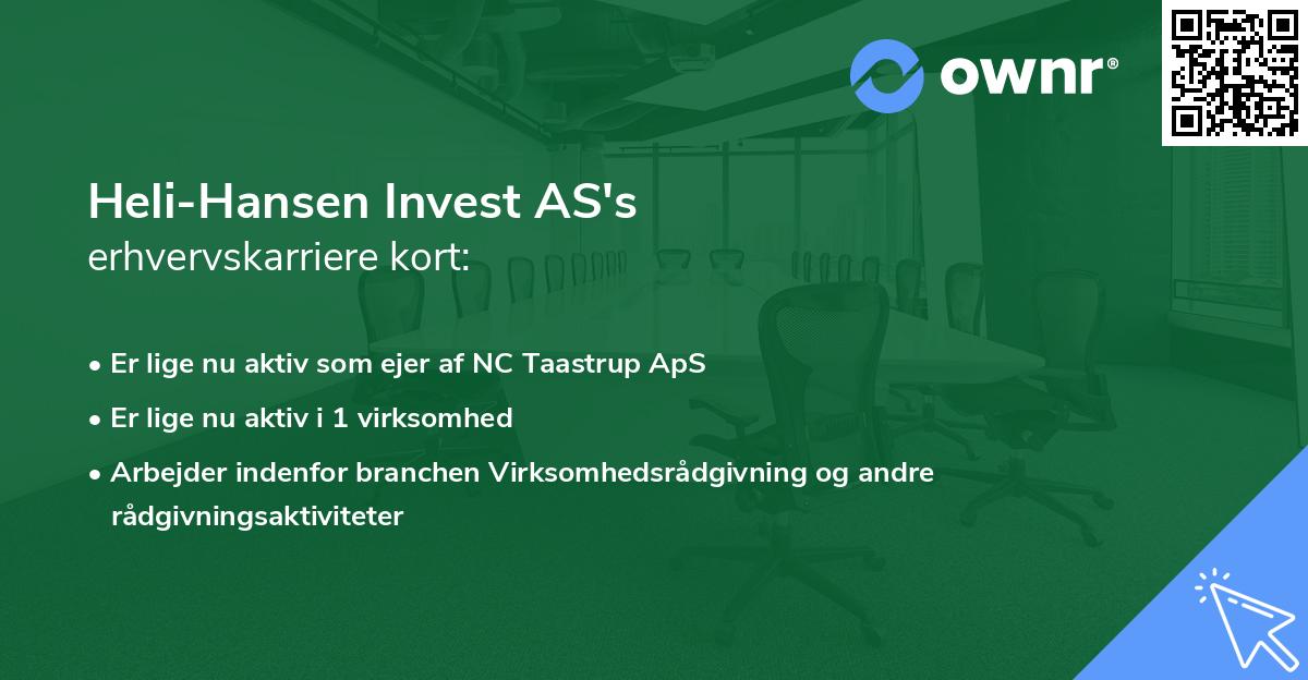 Heli-Hansen Invest AS's erhvervskarriere kort