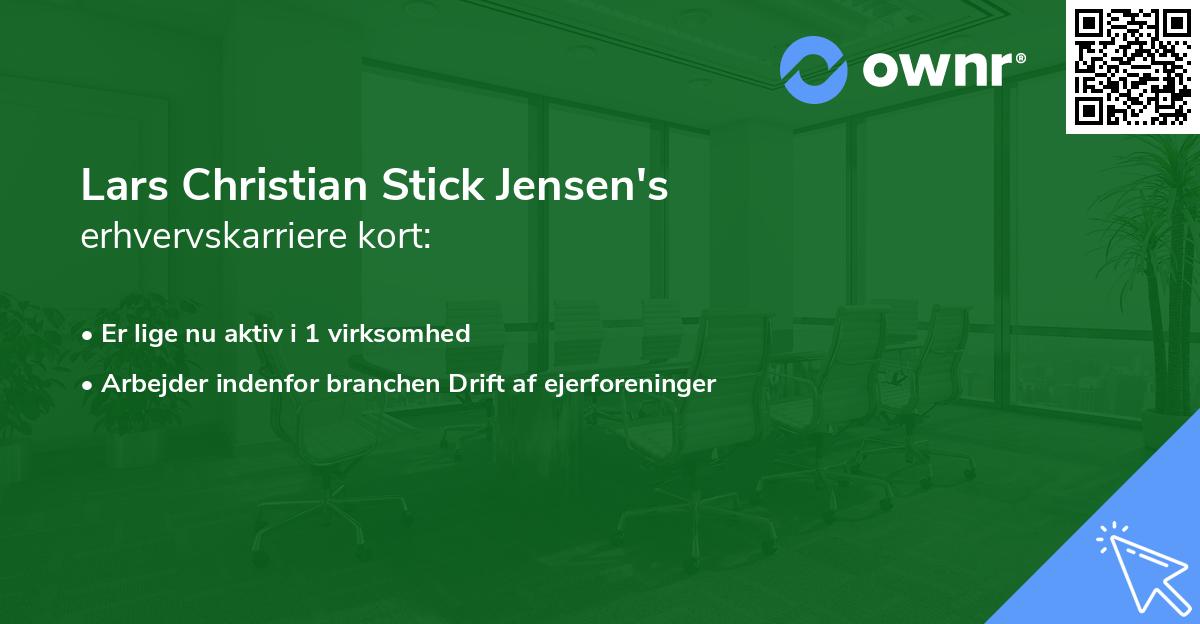 Lars Christian Stick Jensen's erhvervskarriere kort