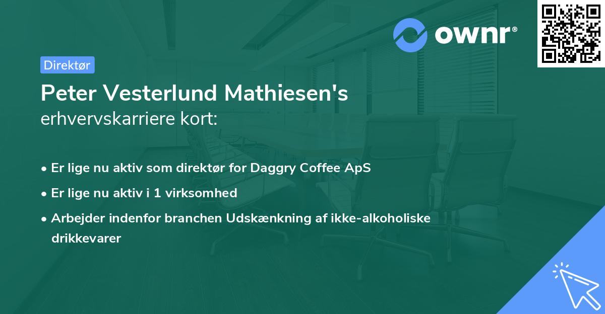 Peter Vesterlund Mathiesen's erhvervskarriere kort