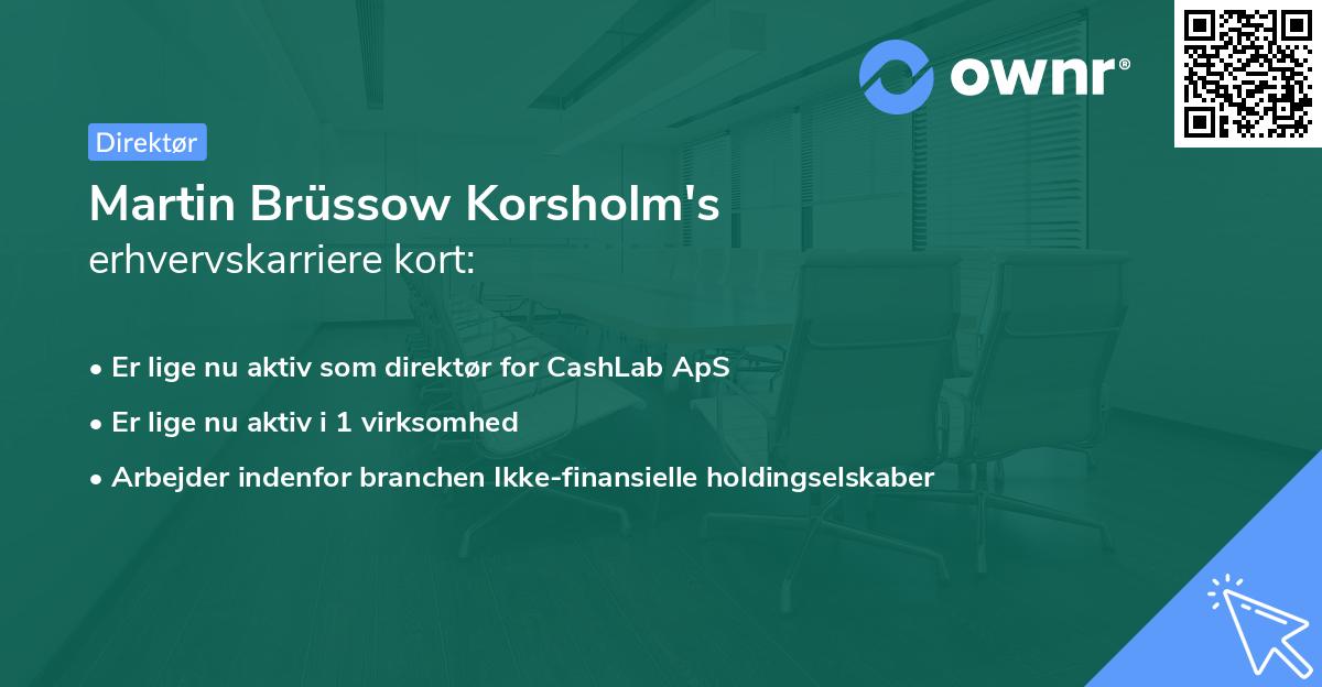 Martin Brüssow Korsholm's erhvervskarriere kort