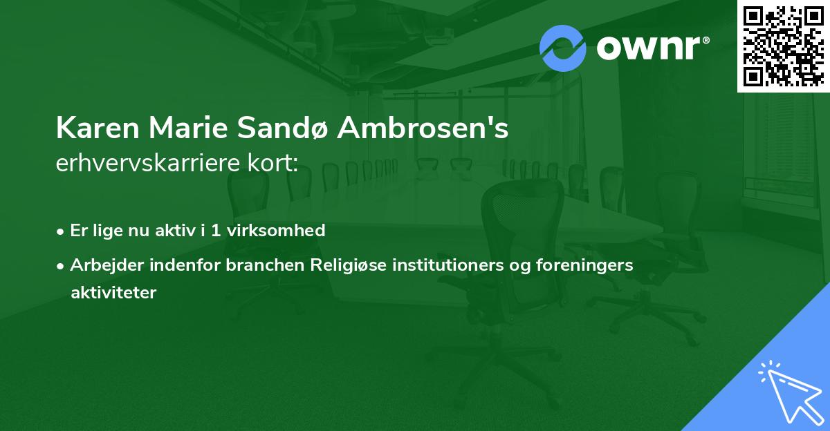 Karen Marie Sandø Ambrosen's erhvervskarriere kort