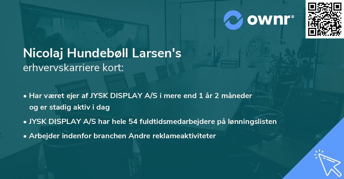 Nicolaj Hundebøll Larsen's erhvervskarriere kort