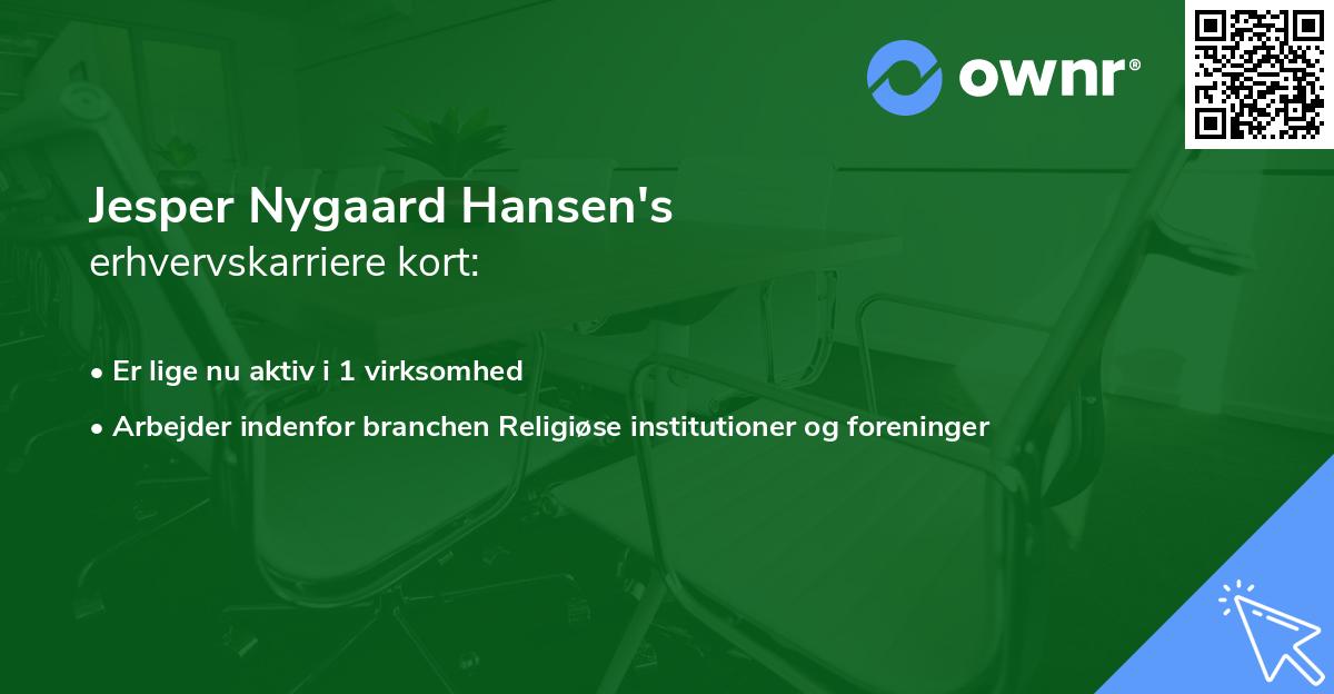 Jesper Nygaard Hansen's erhvervskarriere kort