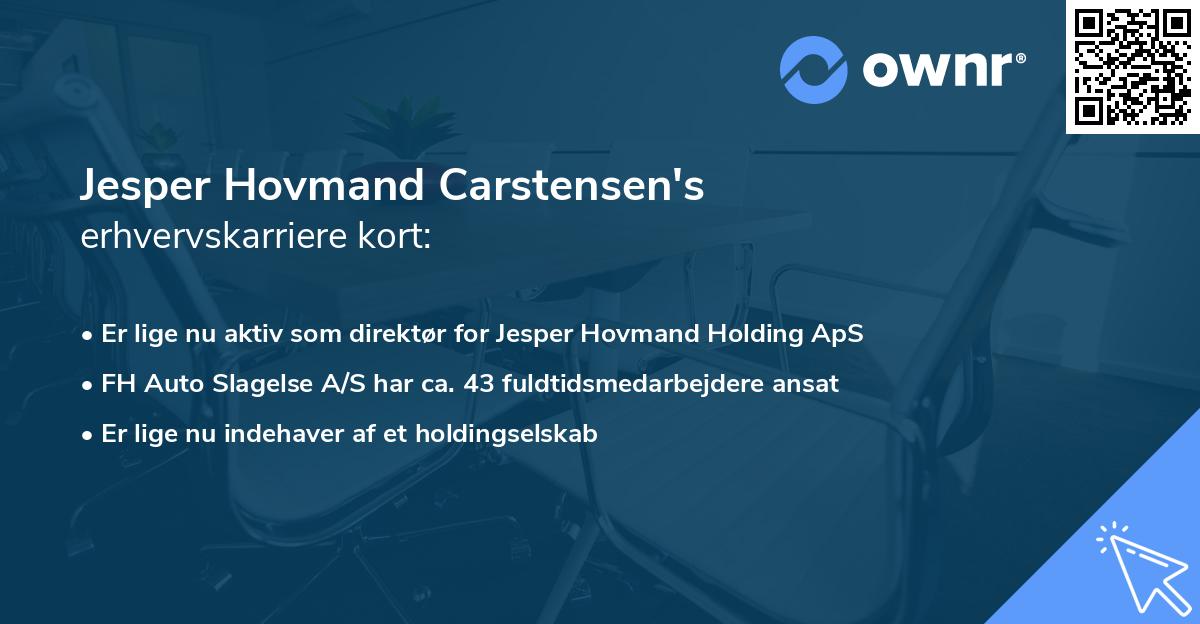 Jesper Hovmand Carstensen's erhvervskarriere kort