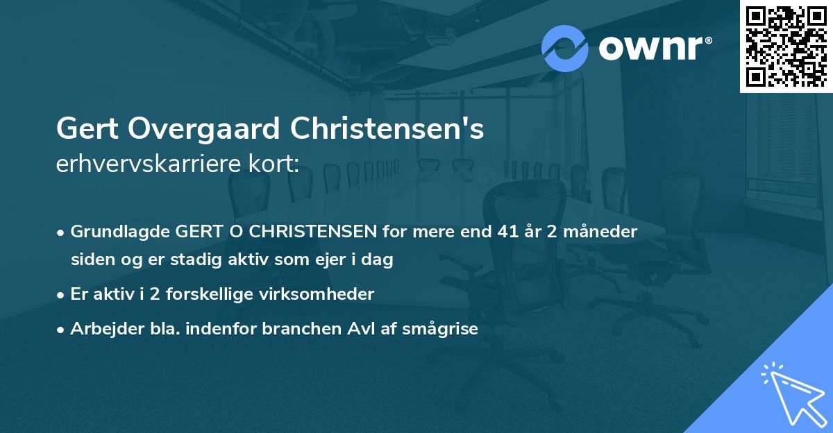 Gert Overgaard Christensen's erhvervskarriere kort