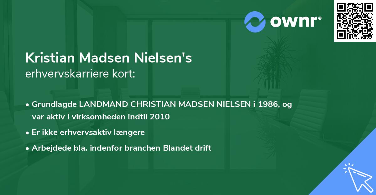 Kristian Madsen Nielsen's erhvervskarriere kort