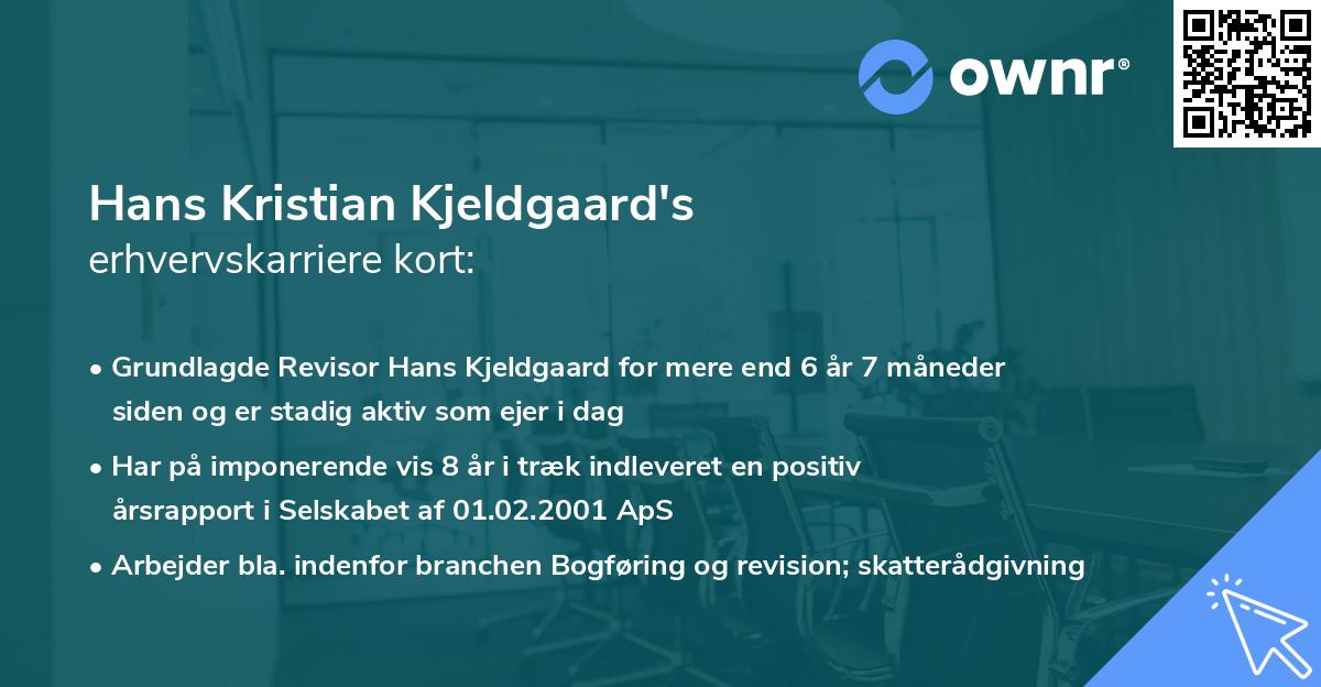 Hans Kristian Kjeldgaard's erhvervskarriere kort