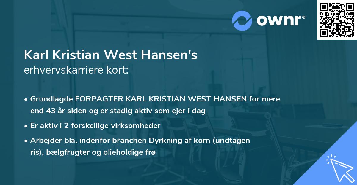 Karl Kristian West Hansen's erhvervskarriere kort