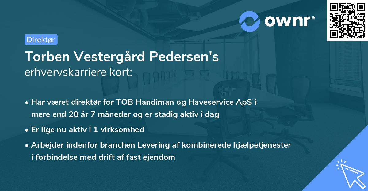 Torben Vestergård Pedersen's erhvervskarriere kort