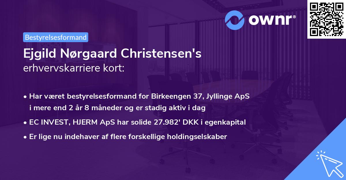 Ejgild Nørgaard Christensen's erhvervskarriere kort