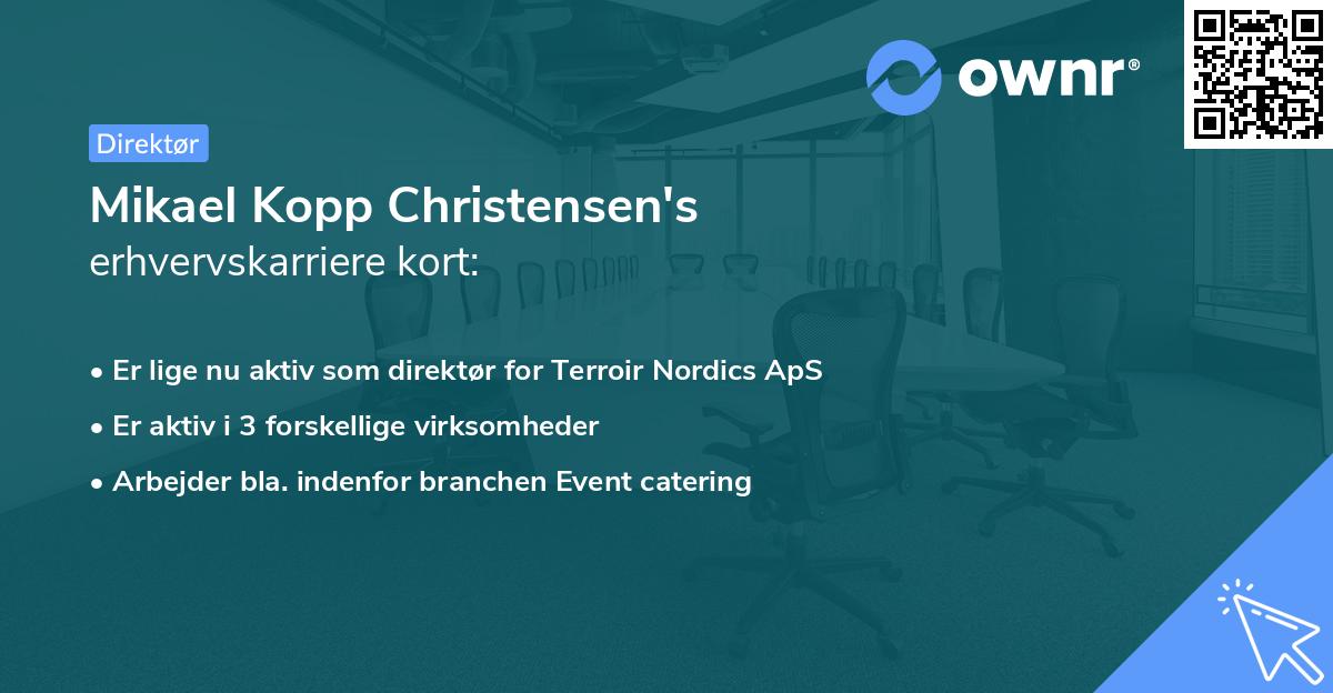Mikael Kopp Christensen's erhvervskarriere kort