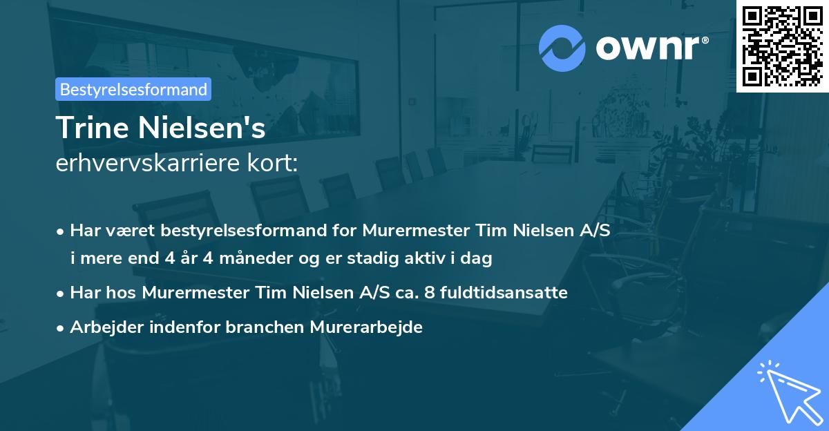 Trine Nielsen's erhvervskarriere kort