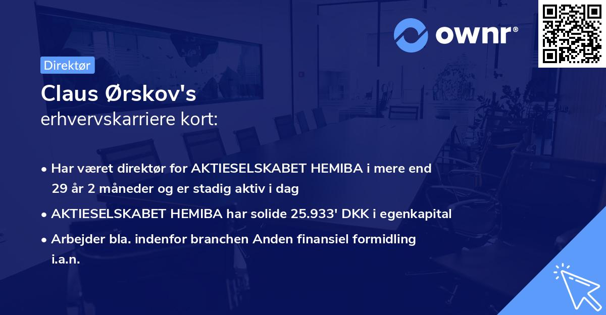 Claus Ørskov's erhvervskarriere kort