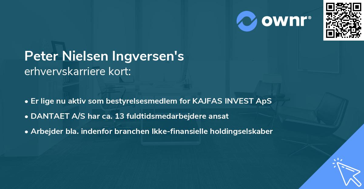 Peter Nielsen Ingversen's erhvervskarriere kort