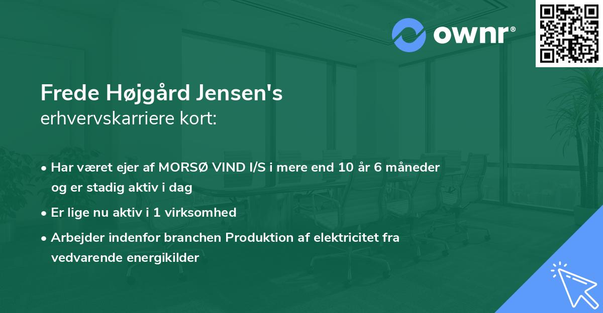 Frede Højgård Jensen's erhvervskarriere kort