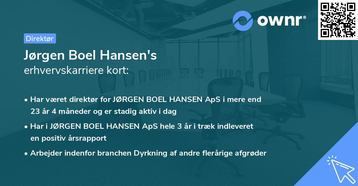 Jørgen Boel Hansen's erhvervskarriere kort