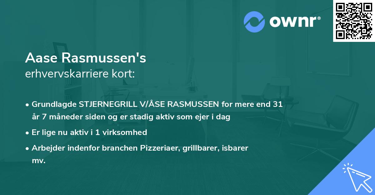 Aase Rasmussen's erhvervskarriere kort