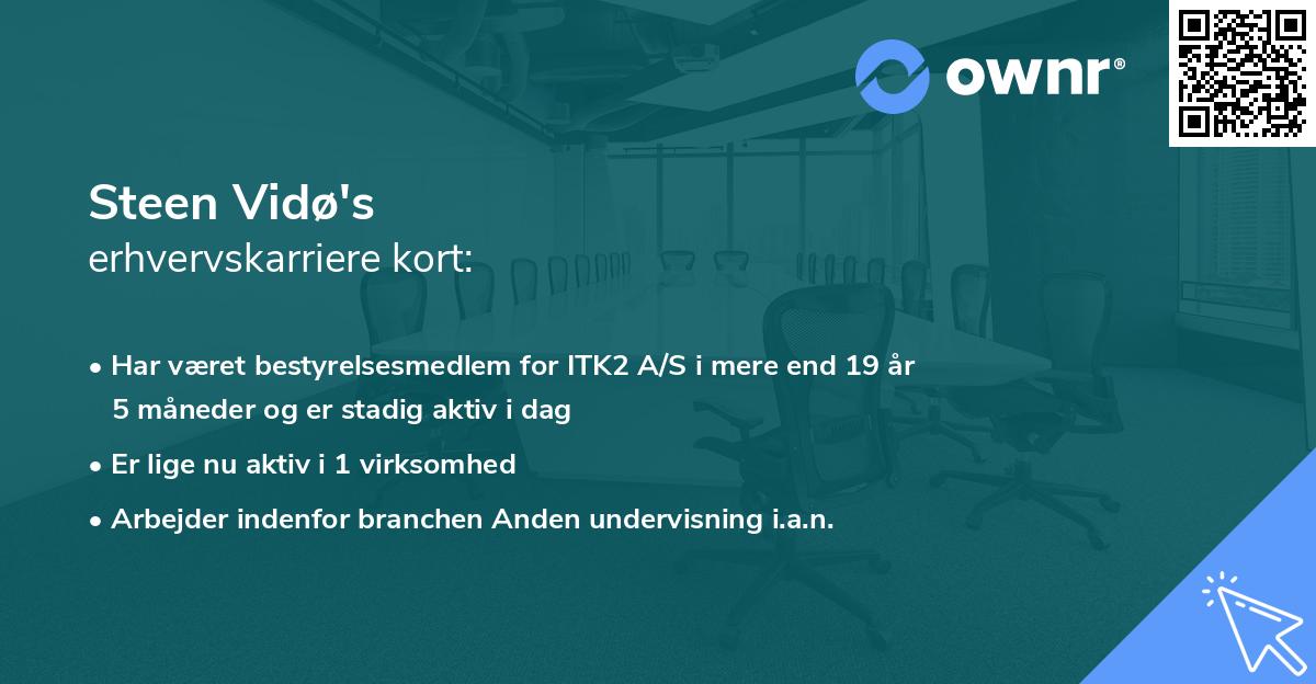 Steen Vidø's erhvervskarriere kort