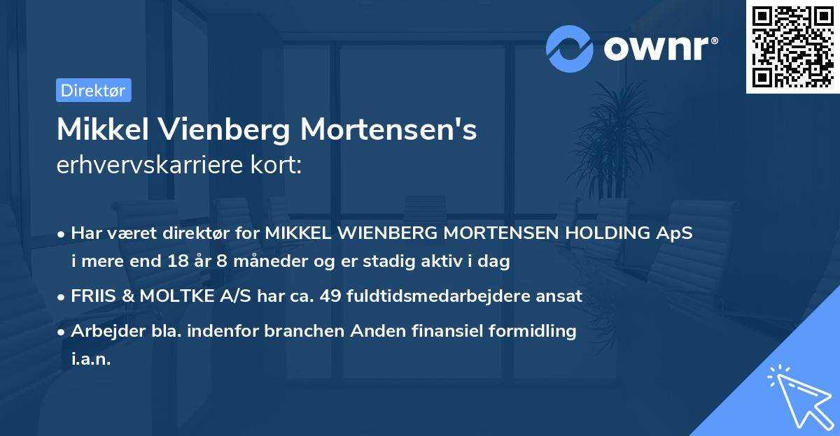 Mikkel Vienberg Mortensen's erhvervskarriere kort