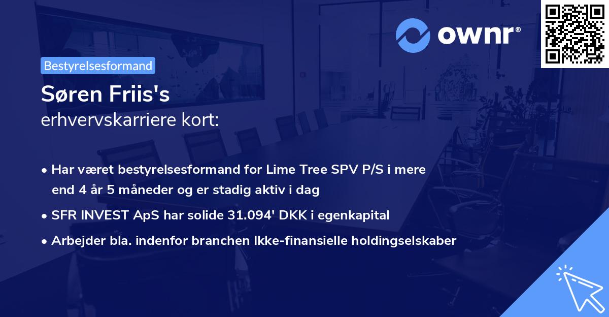 Søren Friis's erhvervskarriere kort