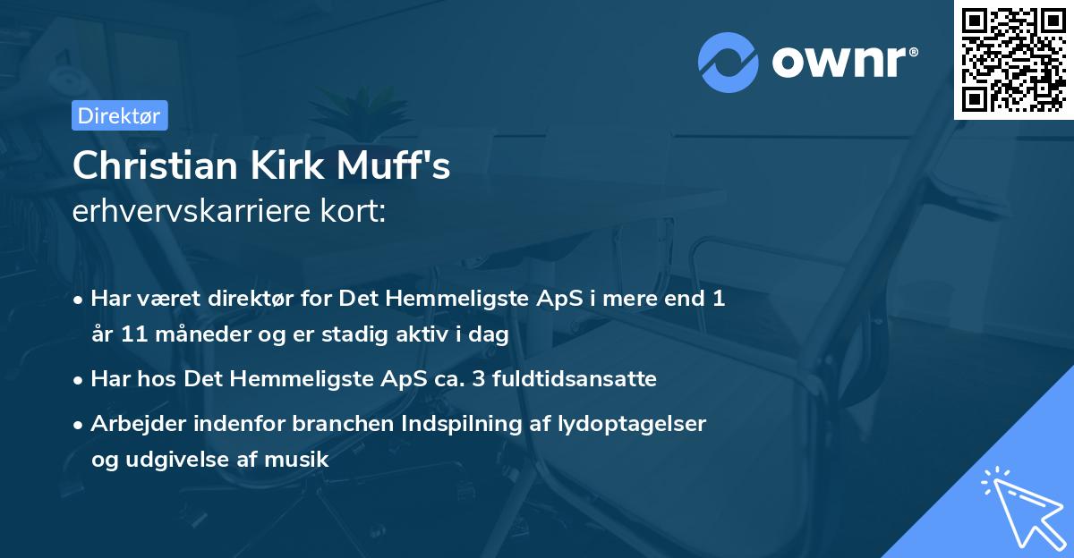 Christian Kirk Muff's erhvervskarriere kort