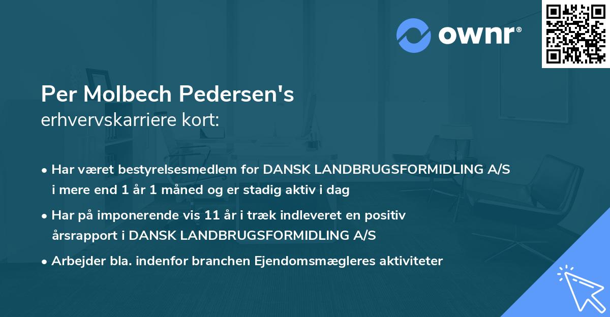 Per Molbech Pedersen's erhvervskarriere kort