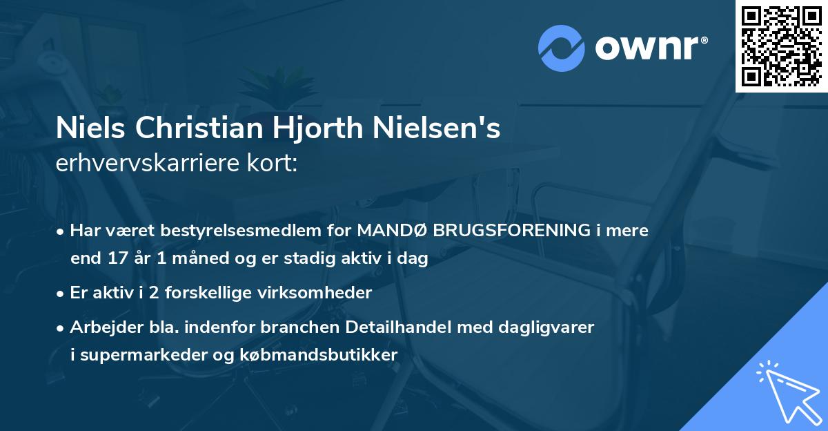 Niels Christian Hjorth Nielsen's erhvervskarriere kort