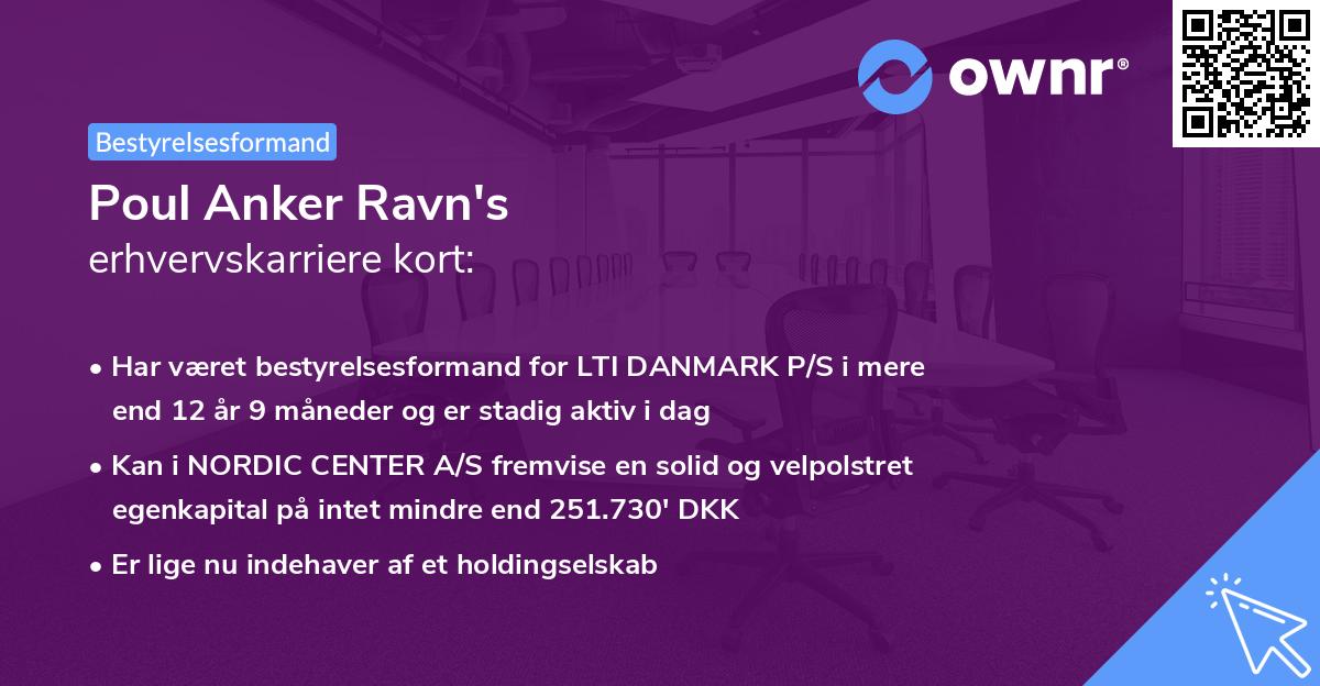 Poul Anker Ravn's erhvervskarriere kort