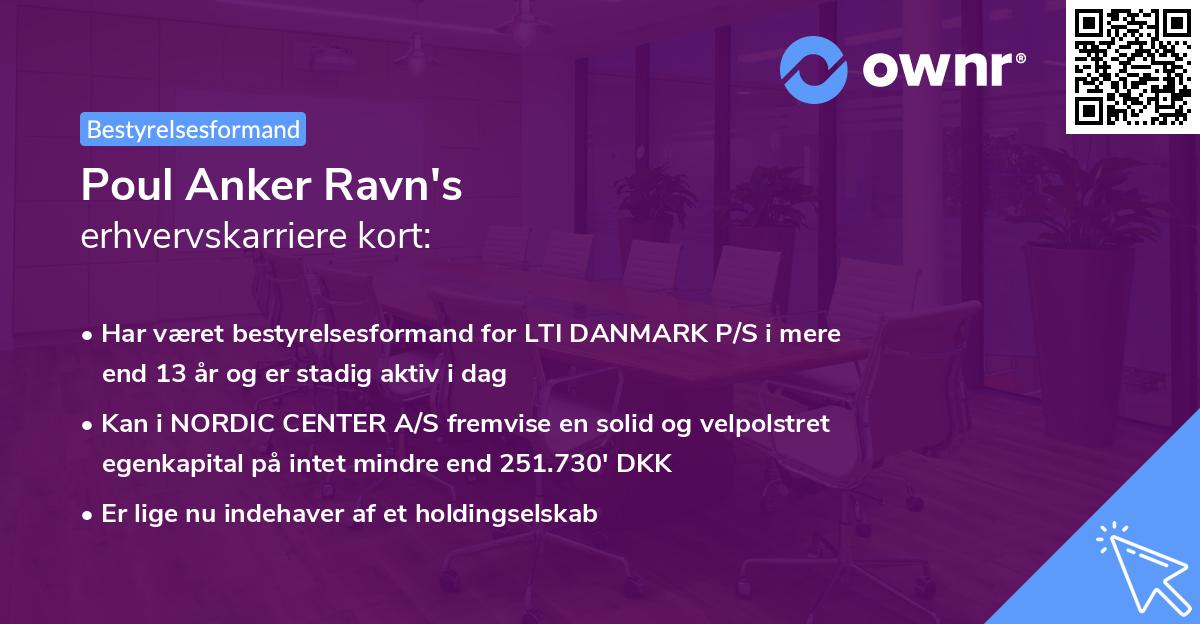 Poul Anker Ravn's erhvervskarriere kort