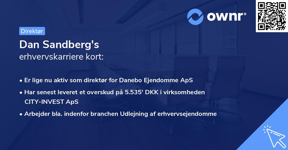 Dan Sandberg's erhvervskarriere kort