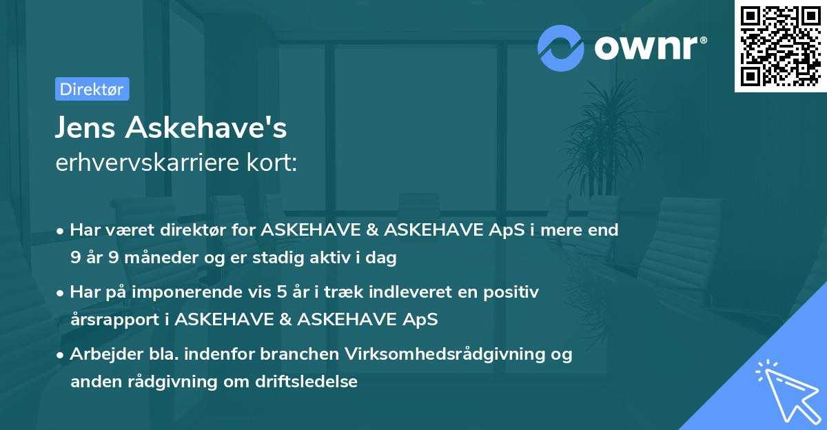 Jens Askehave's erhvervskarriere kort