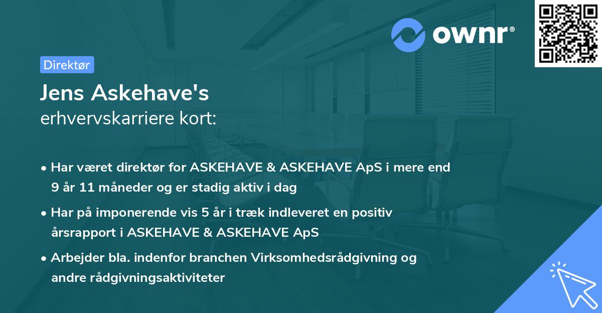 Jens Askehave's erhvervskarriere kort