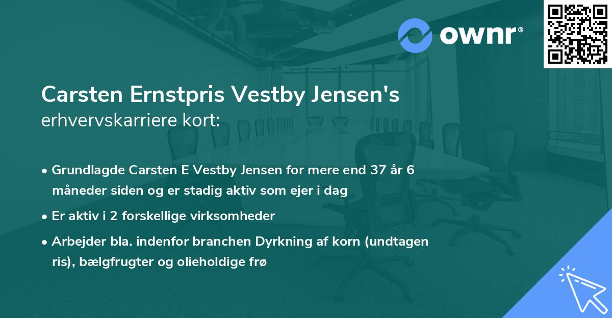 Carsten Ernstpris Vestby Jensen's erhvervskarriere kort