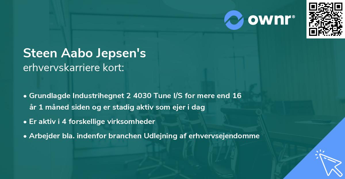 Steen Aabo Jepsen's erhvervskarriere kort